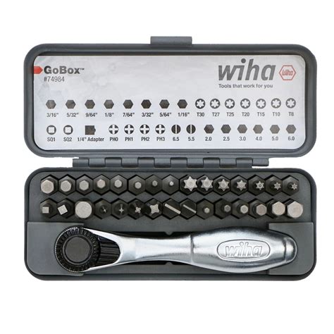 wiha steel box set|Wiha 32 Piece GoBox Standard Bit Set with Mini .